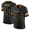 Miami Dolphins Kenneth Grant 2025 Rivalries Gold Vapor Limited Jersey - All Stitched - Black Gold