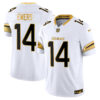Miami Dolphins Quinn Ewers 2025 Rivalries Gold Vapor Limited Jersey - All Stitched - White Gold