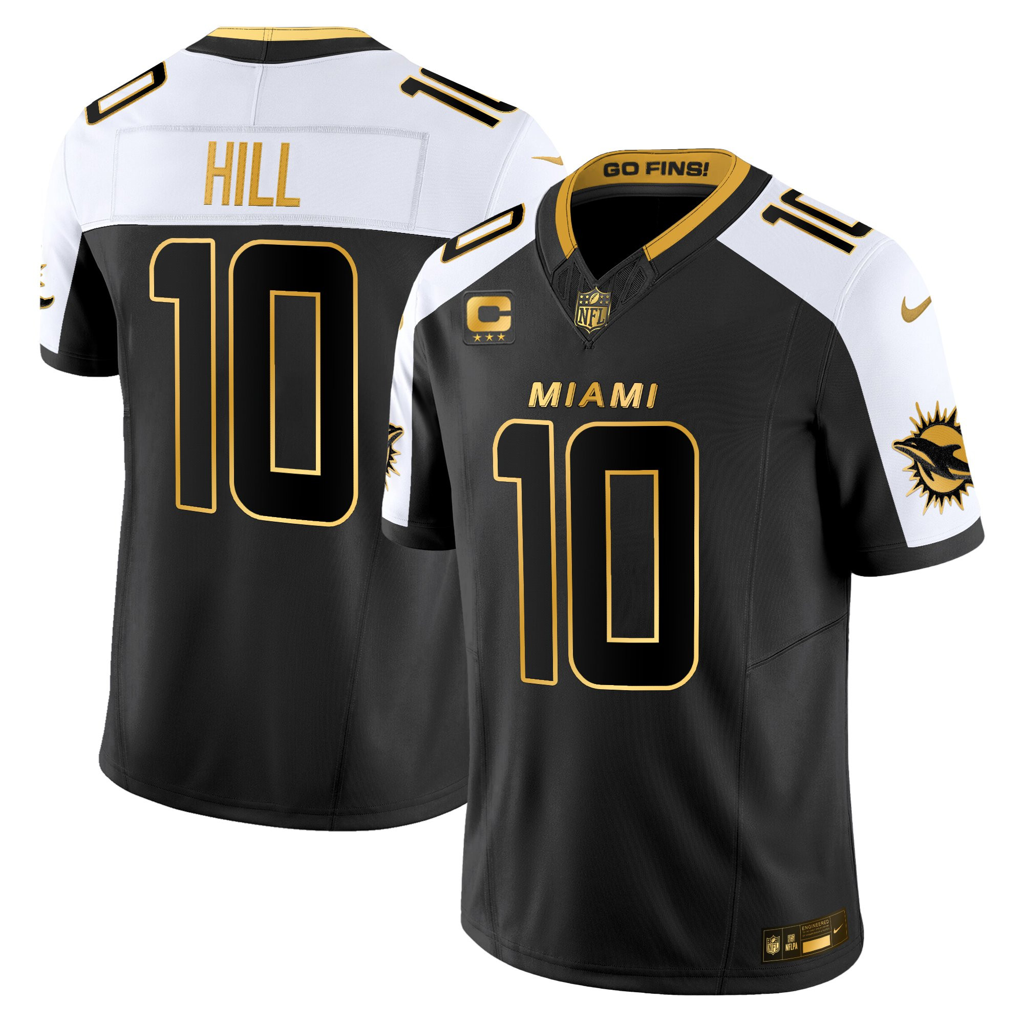 Miami Dolphins Tyreek Hill 2025 Rivalries Gold Vapor Limited Jersey - All Stitched - Alternate