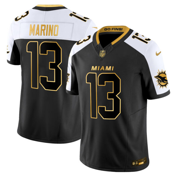 Miami Dolphins Dan Marino 2025 Rivalries Gold Vapor Limited Jersey - All Stitched - Alternate