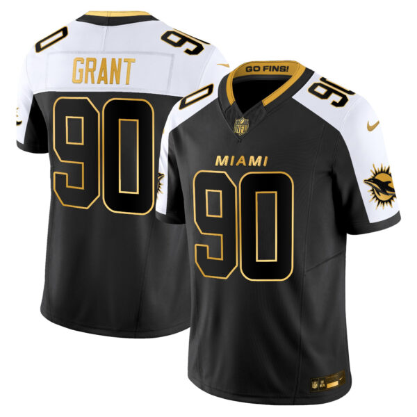 Miami Dolphins Kenneth Grant 2025 Rivalries Gold Vapor Limited Jersey - All Stitched - Alternate