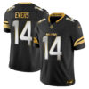 Miami Dolphins Quinn Ewers 2025 Rivalries Gold Vapor Limited Jersey - All Stitched - Black Limited