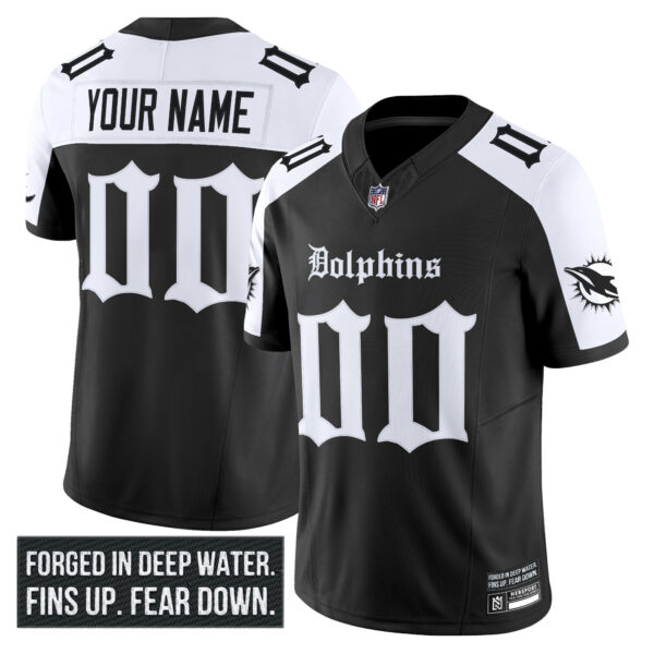 Miami Dolphins 'Gothic Deep Water Edition' Vapor Limited Custom Jersey - All Stitched - Alternate