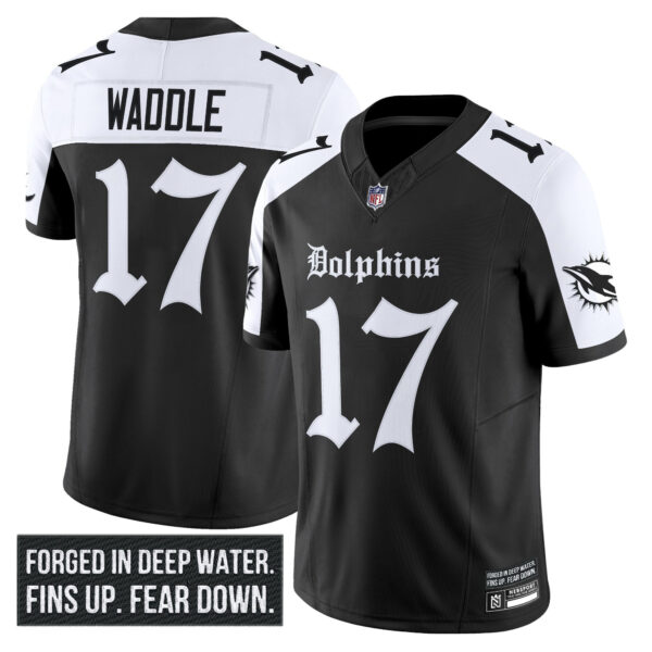 Miami Dolphins Jaylen Waddle Gothic Deep Water Edition Vapor Limited Jersey - All Stitched - Alternate