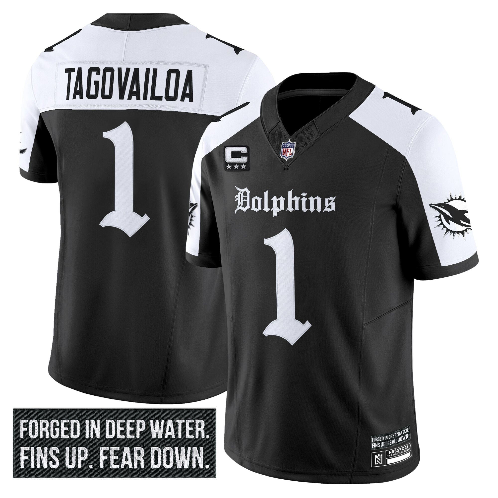 Miami Dolphins Tua Tagovailoa Gothic Deep Water Edition Vapor Limited Jersey - All Stitched - Alternate
