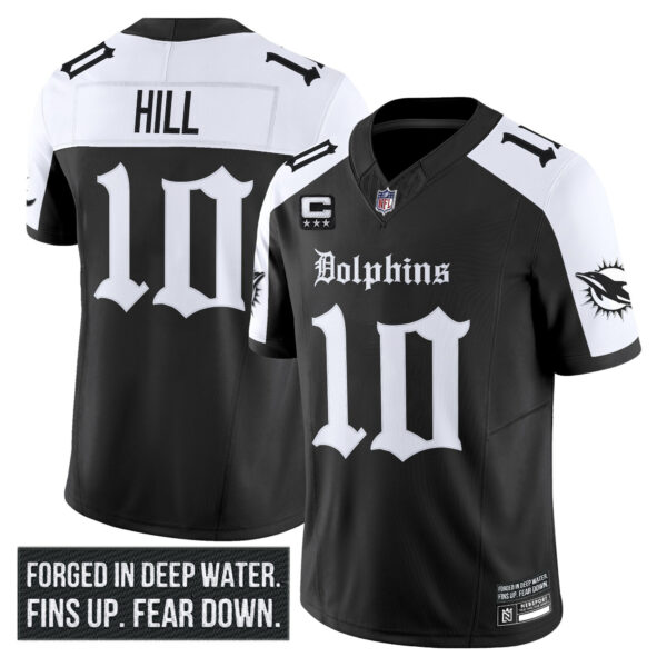Miami Dolphins Tyreek Hill Gothic Deep Water Edition Vapor Limited Jersey - All Stitched - Alternate