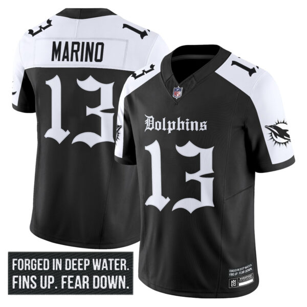 Miami Dolphins Dan Marino Gothic Deep Water Edition Vapor Limited Jersey - All Stitched - Alternate