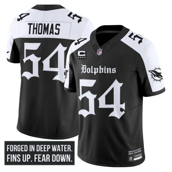 Miami Dolphins Zach Thomas Gothic Deep Water Edition Vapor Limited Jersey - All Stitched - Alternate