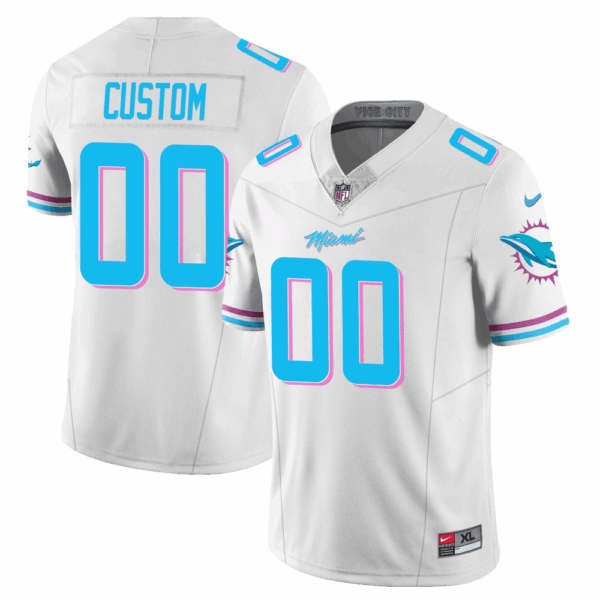 Miami Dolphins Vice City Concept Vapor Limited Custom Jersey - All Stitched - White