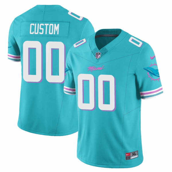 Miami Dolphins Vice City Concept Vapor Limited Custom Jersey - All Stitched - Aqua