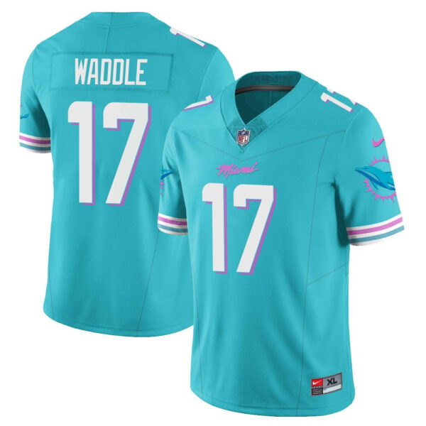 Miami Dolphins Jaylen Waddle Vice City Concept Vapor Limited Custom Jersey - All Stitched - Aqua