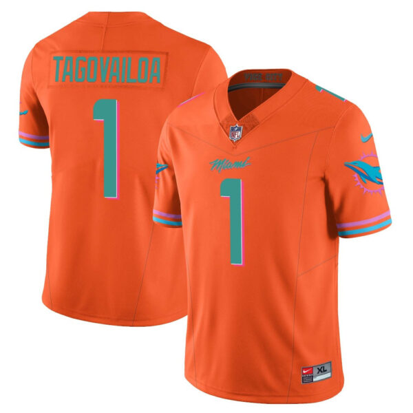 Miami Dolphins Tua Tagovailoa Vice City Concept Vapor Limited Custom Jersey - All Stitched - Orange