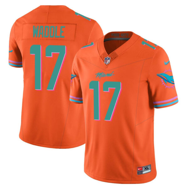 Miami Dolphins Jaylen Waddle Vice City Concept Vapor Limited Custom Jersey - All Stitched - Orange
