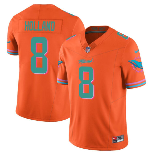 Miami Dolphins Jevon Holland Vice City Concept Vapor Limited Custom Jersey - All Stitched - Orange