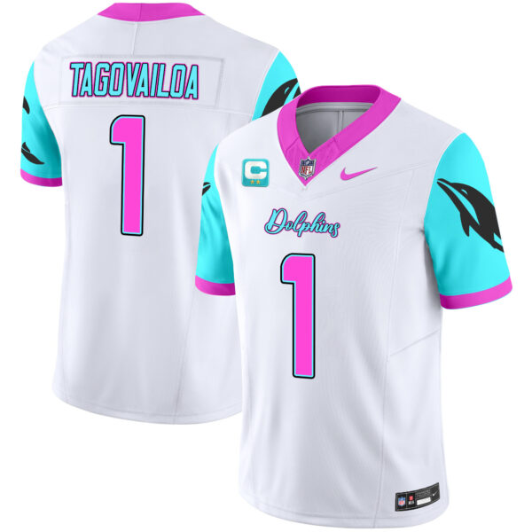 Miami Dolphins Tua Tagovailoa 'Miami Vice' Vapor Limited Jersey - All Stitched - White