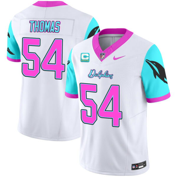 Miami Dolphins Zach Thomas 'Miami Vice' Vapor Limited Jersey - All Stitched - White