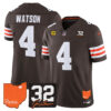 Cleveland Browns Deshaun Watson 2026 Jim Brown Memorial & Home Patch Vapor Limited Jersey - All Stitched - Brown