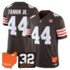 Cleveland Browns Harold Fannin Jr. 2026 Jim Brown Memorial & Home Patch Vapor Limited Jersey - All Stitched - Brown