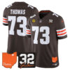 Cleveland Browns Joe Thomas 2026 Jim Brown Memorial & Home Patch Vapor Limited Jersey - All Stitched - Brown