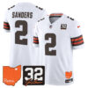 Cleveland Browns Shedeur Sanders 2026 Jim Brown Memorial & Home Patch Vapor Limited Jersey - All Stitched - White