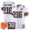 Cleveland Browns Dawg Pound 216 2026 Jim Brown Memorial & Home Patch Vapor Limited Jersey - All Stitched - White