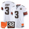 Cleveland Browns Jerry Jeudy 2026 Jim Brown Memorial & Home Patch Vapor Limited Jersey - All Stitched - White