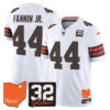 Cleveland Browns Harold Fannin Jr. 2026 Jim Brown Memorial & Home Patch Vapor Limited Jersey - All Stitched - White