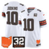 Cleveland Browns Quinshon Judkins 2026 Jim Brown Memorial & Home Patch Vapor Limited Jersey - All Stitched - White