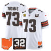 Cleveland Browns Joe Thomas 2026 Jim Brown Memorial & Home Patch Vapor Limited Jersey - All Stitched - White