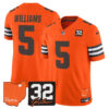 Cleveland Browns Quincy Williams 2026 Jim Brown Memorial & Home Patch Vapor Limited Jersey - All Stitched - Orange