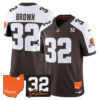 Cleveland Browns Jim Brown 2026 Jim Brown Memorial & Home Patch Vapor Limited Jersey - All Stitched - Alternate