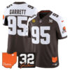 Cleveland Browns Myles Garrett 2026 Jim Brown Memorial & Home Patch Vapor Limited Jersey - All Stitched - Alternate
