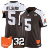 Cleveland Browns Quincy Williams 2026 Jim Brown Memorial & Home Patch Vapor Limited Jersey - All Stitched - Alternate