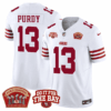 San Francisco 49ers Brock Purdy 5x World Champions & Do It For The Bay Patch Limited Jersey - All Stitched - White