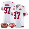 San Francisco 49ers Nick Bosa 5x World Champions & Do It For The Bay Patch Limited Jersey - All Stitched - White