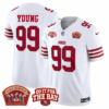San Francisco 49ers Chase Young 5x World Champions & Do It For The Bay Patch Limited Jersey - All Stitched - White