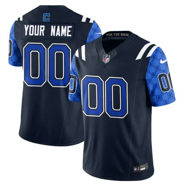 Indianapolis Colts Fangear Edition Vapor Custom Jersey - All Stitched - Navy