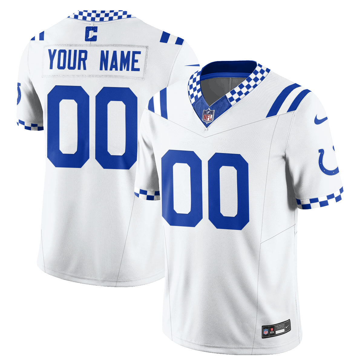 Indianapolis Colts Fangear Edition Vapor Custom Jersey - All Stitched - White