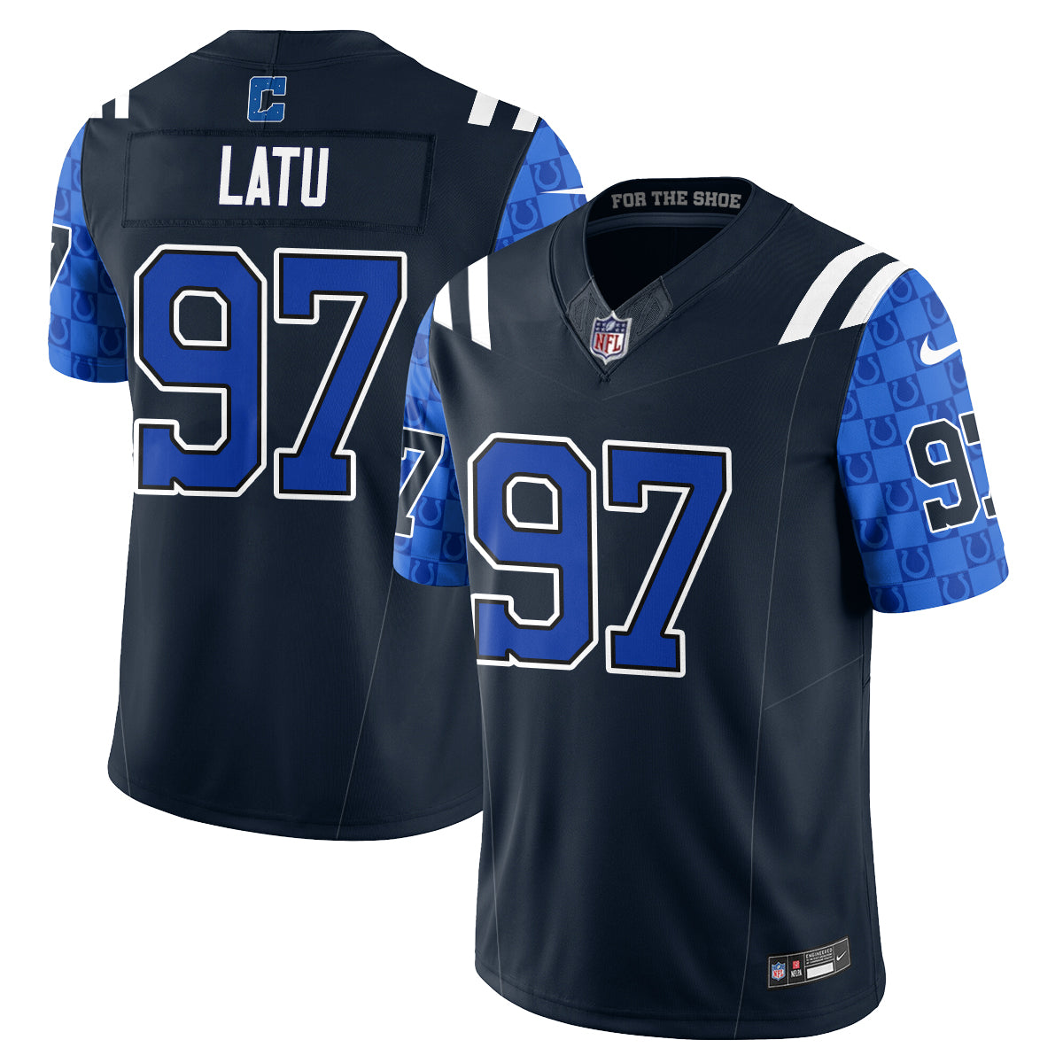 Indianapolis Colts Laiatu Latu Fangear Edition Vapor Jersey - All Stitched - Navy