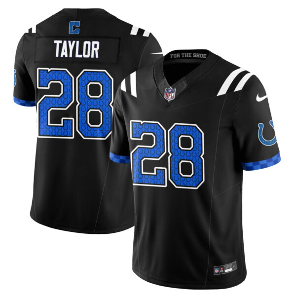 Indianapolis Colts Jonathan Taylor Fangear Edition Vapor Jersey - All Stitched - Black