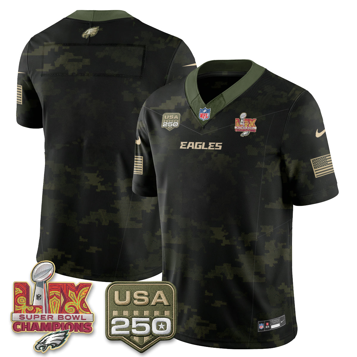 Philadelphia Eagles Team Salute to Service Vapor Limited Jersey - All Stitched - Camo