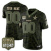 Dallas Cowboys 2026 Salute to Service Vapor Limited Custom Jersey - All Stitched - Camo