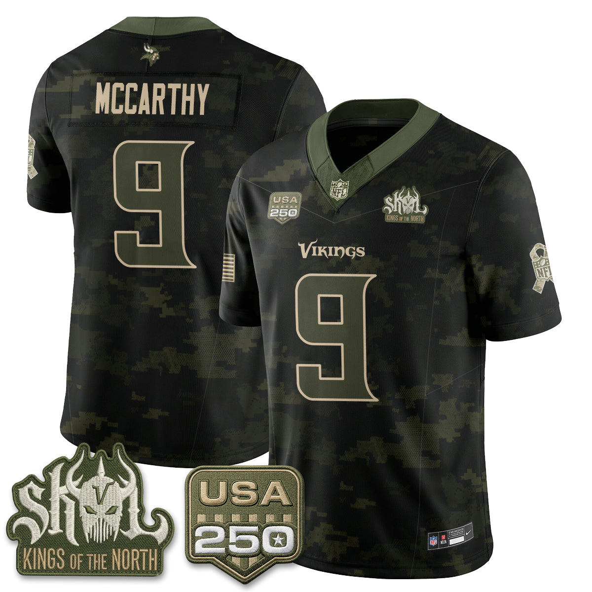 Minnesota Vikings J.J. McCarthy 2026 Salute to Service Vapor Limited Jersey - All Stitched - Camo