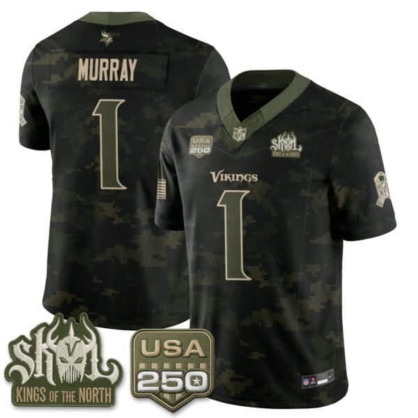Minnesota Vikings Kyler Murray 2026 Salute to Service Vapor Limited Jersey - All Stitched - Camo
