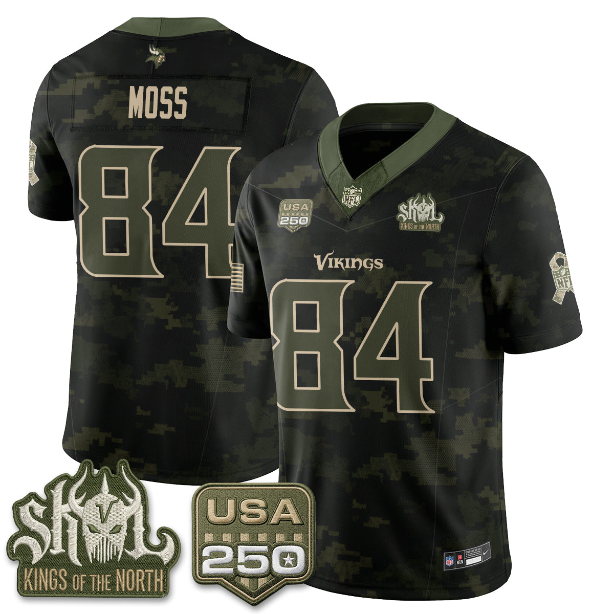 Minnesota Vikings Randy Moss 2026 Salute to Service Vapor Limited Jersey - All Stitched - Camo