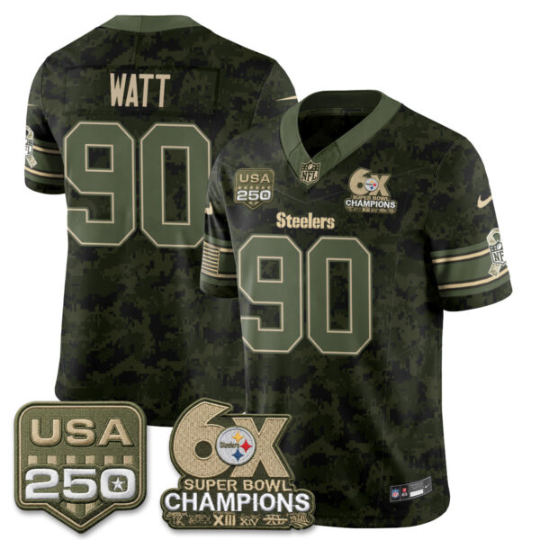 Pittsburgh Steelers T. J. Watt 2026 Salute to Service Edition Vapor Jersey - All Stitched - Camo
