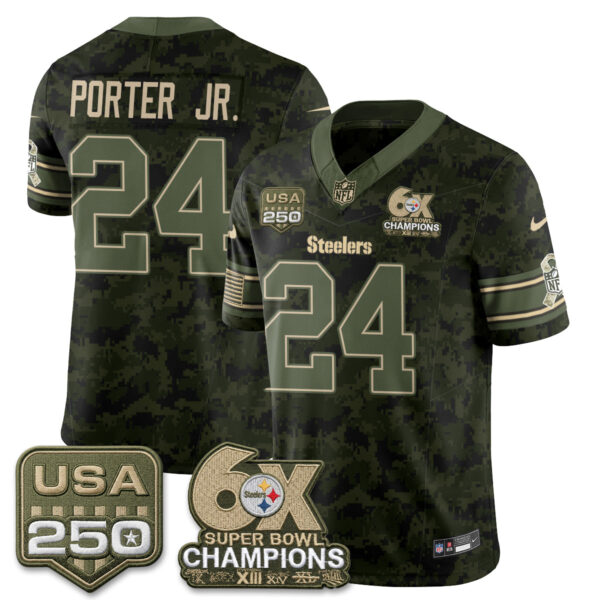 Pittsburgh Steelers Joey Porter Jr. 2026 Salute to Service Edition Vapor Jersey - All Stitched - Camo