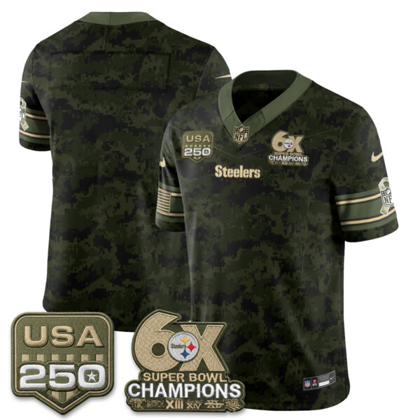 Pittsburgh Steelers Team 2026 Salute to Service Edition Vapor Jersey - All Stitched - Camo