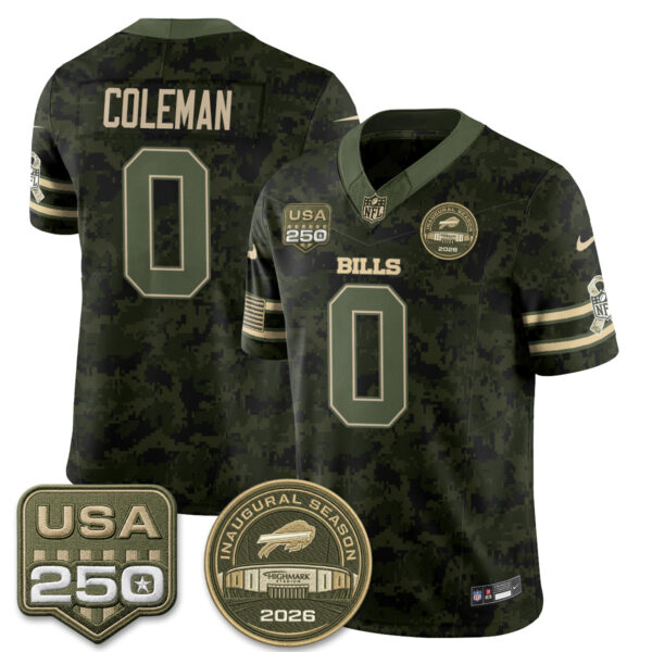 Buffalo Bills Keon Coleman 2026 Salute to Service Edition Vapor Jersey - All Stitched - Camo