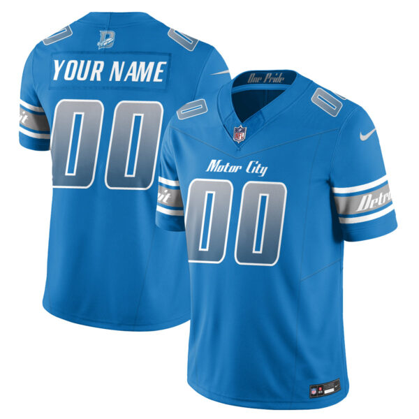 Detroit Lions Fangear Edition Vapor Custom Jersey - All Stitched - Blue